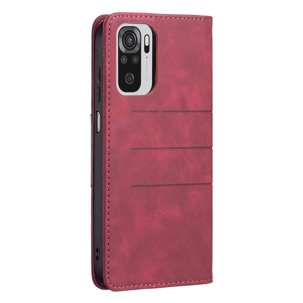 Xiaomi Redmi Note 10 4G / 10S Magnetic Splicing Leather Phone Case(Red)