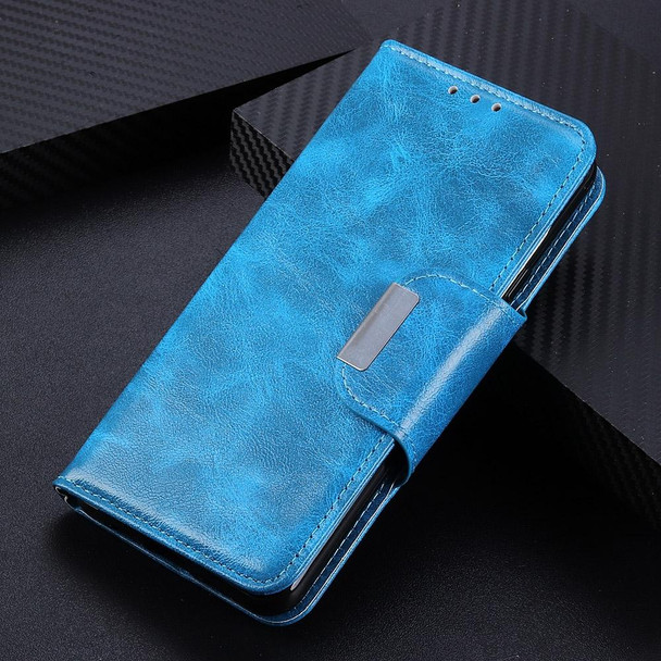 Xiaomi Redmi Note 11 Crazy Horse Texture Magnetic Buckle Horizontal Flip Leather Phone Case with Holder & 6-Card Slots & Wallet(Blue)