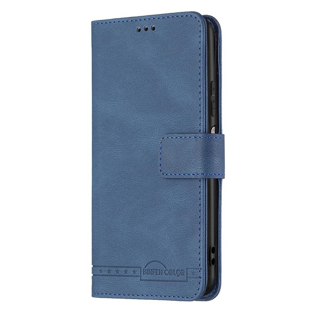 Xiaomi Redmi Note 10 Pro Magnetic Clasp RFID Blocking Anti-Theft Leather Case with Holder & Card Slots & Wallet(Blue)