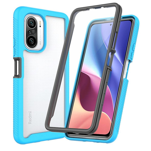 Xiaomi Poco F3 / Redmi K40 Starry Sky Solid Color Series Shockproof PC + TPU Protective Case with PET Film(Sky Blue)