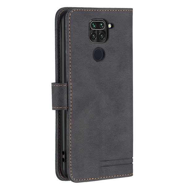 Xiaomi Redmi Note 9 / 10X 4G Magnetic Clasp RFID Blocking Anti-Theft Leather Case with Holder & Card Slots & Wallet(Black)