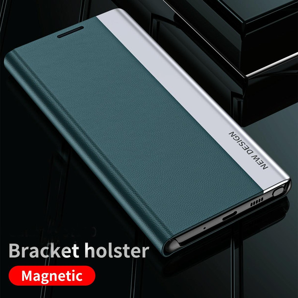 Xiaomi Redmi Note 10 Pro / Note 10 Pro Max Side Electroplated Magnetic Ultra-Thin Horizontal Flip Leather Case with Holder(Silver)