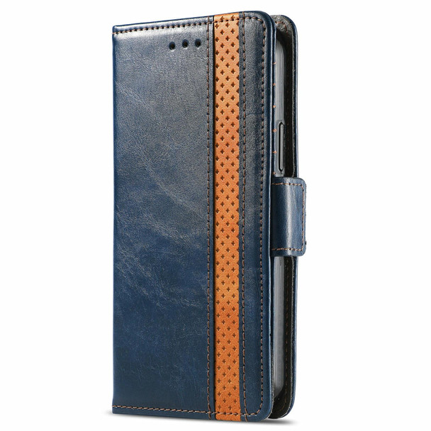 Xiaomi Redmi Note 10 JP Edition CaseNeo Business Splicing Dual Magnetic Buckle Horizontal Flip PU Leather Case with Holder & Card Slots & Wallet(Blue)