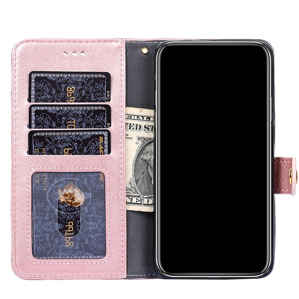 Zipper Bag PU + TPU Horizontal Flip Leather Case with Holder & Card Slot & Wallet & Lanyard - Xiaomi Redmi Note 10 4G / Note 10S(Rose Gold)