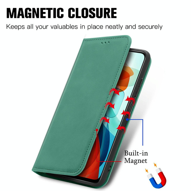 Xiaomi Redmi Note 10 Pro 5G Retro Skin Feel Business Magnetic Horizontal Flip Leather Case with Holder & Card Slots & Wallet & Photo Frame(Green)