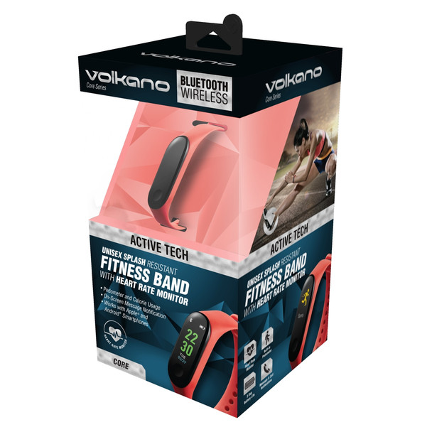 Volkano Smart Watch with Heart Rate Monitor - Active Tech Core Series - Red