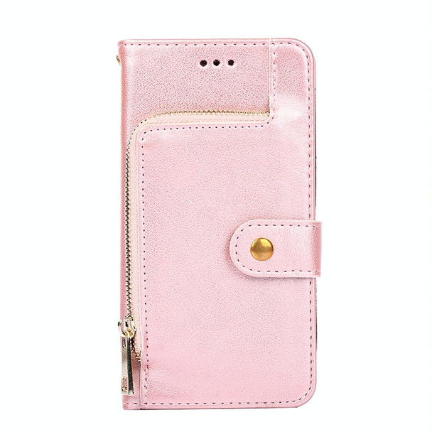 Zipper Bag PU + TPU Horizontal Flip Leather Case with Holder & Card Slot & Wallet & Lanyard - Xiaomi Mi 10T Lite / Redmi Note 9 Pro 5G CN Version(Rose Gold)
