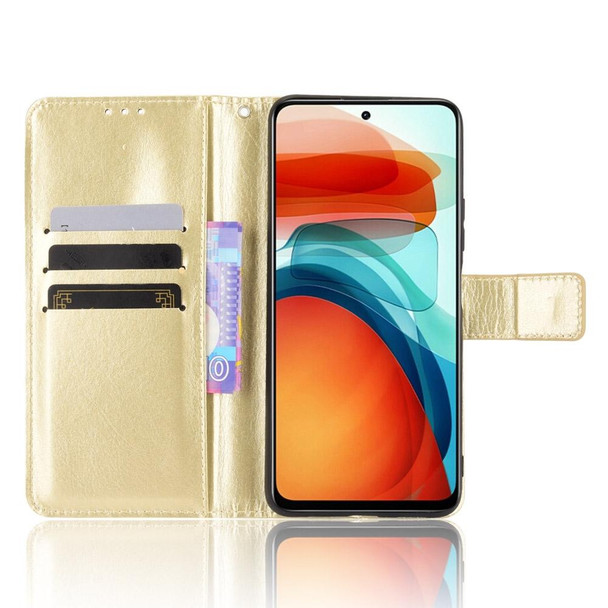 Xiaomi Redmi Note 10 Pro 5G/Poco X3 GT Crazy Horse Texture Horizontal Flip Leather Case with Holder & Card Slots & Lanyard(Gold)