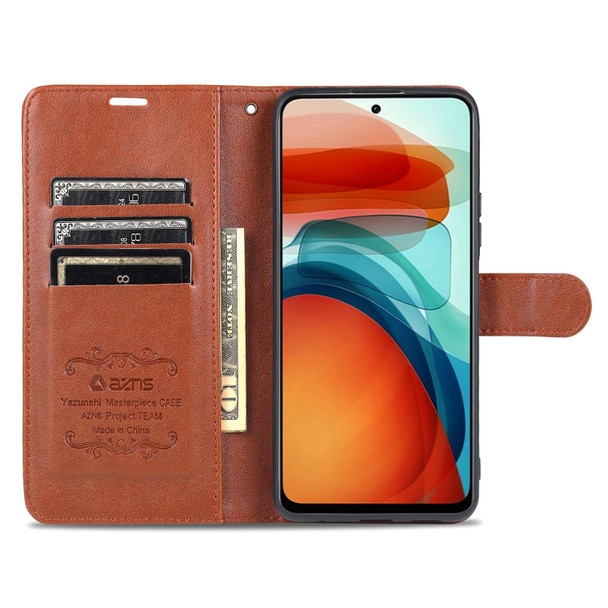 Xiaomi Poco X3 GT / Redmi Note 10 Pro 5G AZNS Sheepskin Texture Horizontal Flip Leather Case with Holder & Card Slots & Wallet(Brown)