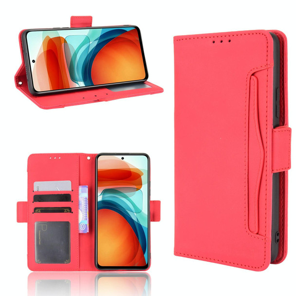 Xiaomi Redmi Note 10 Pro 5G / Poco X3 GT Skin Feel Calf Pattern Horizontal Flip Leather Case with Holder & Card Slots & Photo Frame(Red)