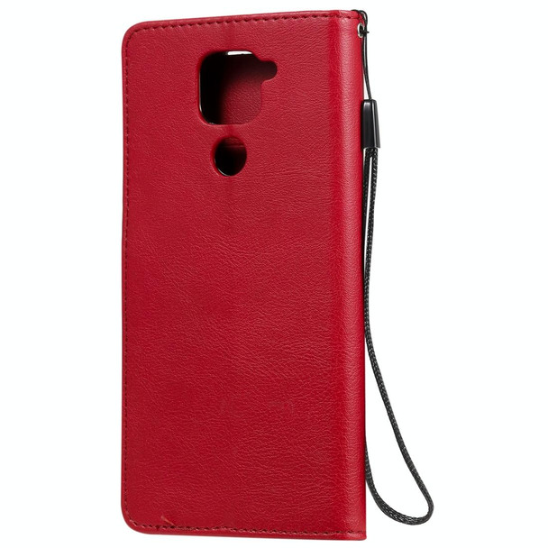 Xiaomi Redmi Note 9 / 10X 4G Solid Color Horizontal Flip Protective Leather Case with Holder & Card Slots & Wallet & Lanyard(Red)