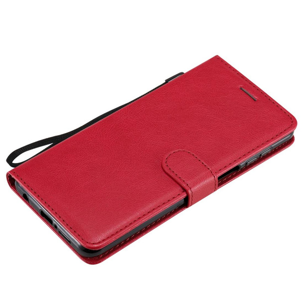 Xiaomi Redmi Note 9S / Note 9 Pro Solid Color Horizontal Flip Protective Leather Case with Holder & Card Slots & Wallet & Lanyard(Red)