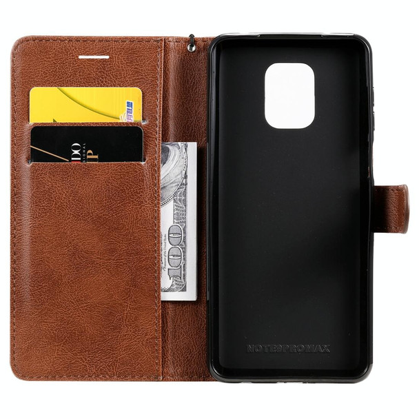 Xiaomi Redmi Note 9S / Note 9 Pro Solid Color Horizontal Flip Protective Leather Case with Holder & Card Slots & Wallet & Lanyard(Brown)