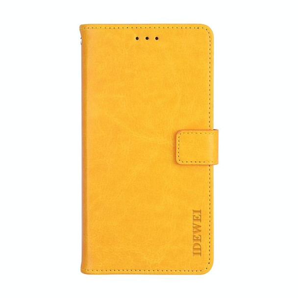 Xiaomi Redmi Note 9S idewei Crazy Horse Texture Horizontal Flip Leather Case with Holder & Card Slots & Wallet(Yellow)