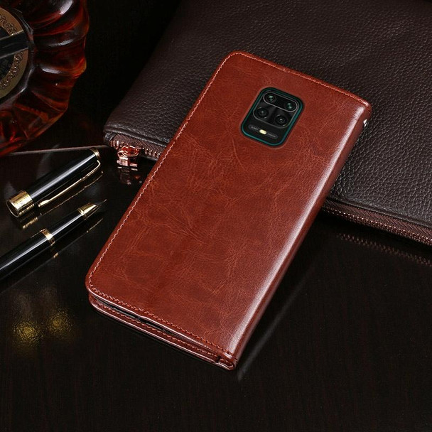 Xiaomi Redmi Note 9 Pro Max idewei Crazy Horse Texture Horizontal Flip Leather Case with Holder & Card Slots & Wallet(Rose Red)