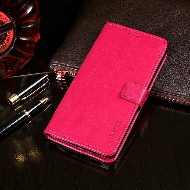 Xiaomi Redmi Note 9 Pro idewei Crazy Horse Texture Horizontal Flip Leather Case with Holder & Card Slots & Wallet(Rose Red)