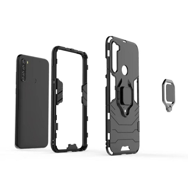 Xiaomi Redmi Note 8T PC + TPU Shockproof Protective Case with Magnetic Ring Holder(Navy)