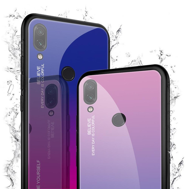 Xiaomi Redmi Note 7 Gradient Color Glass Case(Purple)