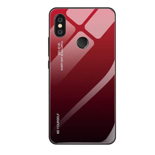 Xiaomi Redmi Note 5 Pro Gradient Color Glass Case(Red)