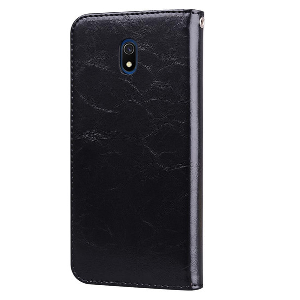 Xiaomi Redmi 8A Business Style Oil Wax Texture Horizontal Flip Leather Case, with Holder & Card Slots & Wallet(Black)