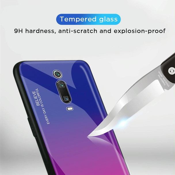 Xiaomi Redmi K20 / K20 Pro / Mi 9T / Mi 9T Pro Gradient Color Glass Case(Purple)