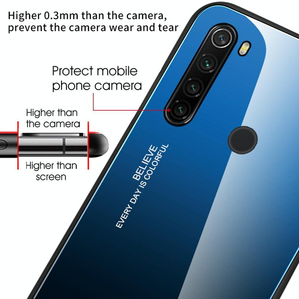 Xiaomi Redmi Note 8T Gradient Color Glass Case(Red Blue)