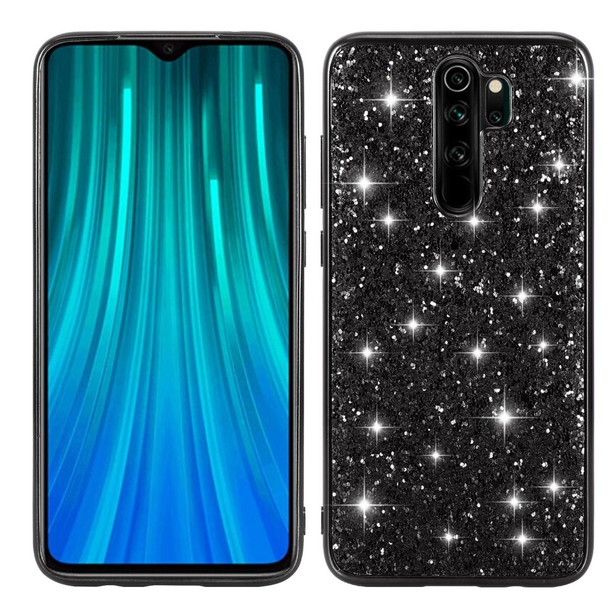 Xiaomi Redmi Note 8 Pro Glittery Powder Shockproof TPU Case(Black)