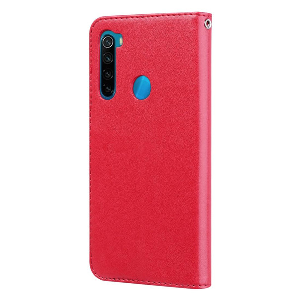 Xiaomi Redmi Note 8 Rose Embossed Horizontal Flip PU Leather Case, with Holder & Card Slots & Wallet(Red)