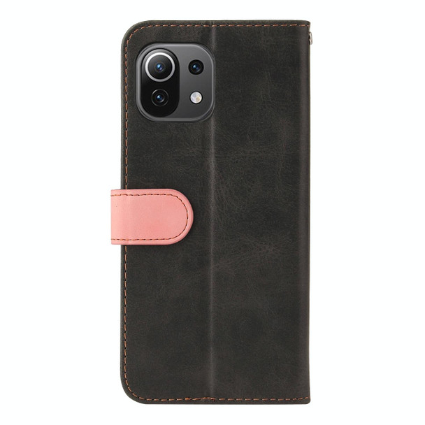 Xiaomi Mi 11 Lite Business Stitching-Color Horizontal Flip PU Leather Case with Holder & Card Slots & Photo Frame(Pink)