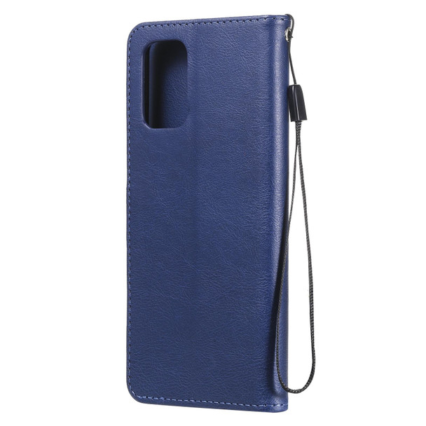 Xiaomi Redmi Note 10 4G Solid Color Horizontal Flip Protective Leather Case with Holder & Card Slots & Wallet & Photo Frame & Lanyard(Blue)