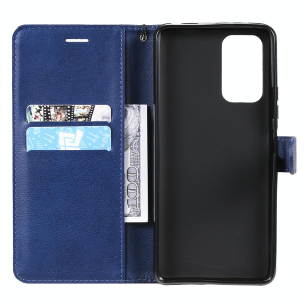 Xiaomi Redmi Note 10 Pro 4G Solid Color Horizontal Flip Protective Leather Case with Holder & Card Slots & Wallet & Photo Frame & Lanyard(Blue)