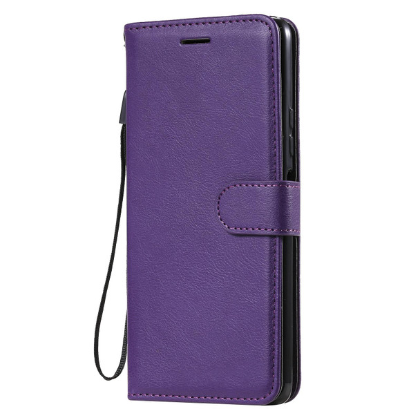 Xiaomi Redmi Note 10 Pro 4G Solid Color Horizontal Flip Protective Leather Case with Holder & Card Slots & Wallet & Photo Frame & Lanyard(Purple)
