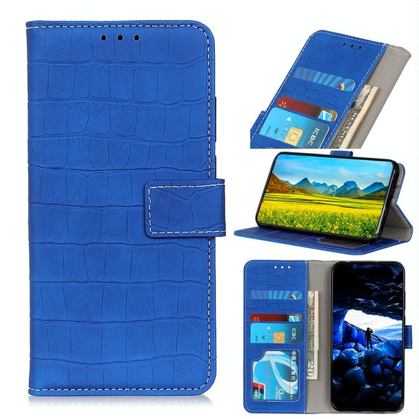 Xiaomi Redmi Note 8 2021 Crocodile Texture Horizontal Flip Leather Case with Holder & Wallet & Card Slots & Photo Frame(Blue)