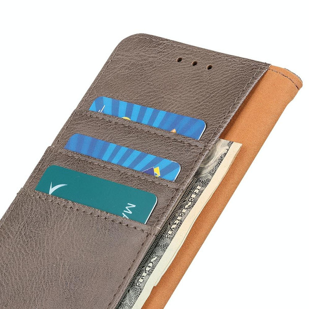 Xiaomi Redmi Note 8 2021 KHAZNEH Cowhide Texture Horizontal Flip Leather Case with Holder & Card Slots & Wallet(Khaki)