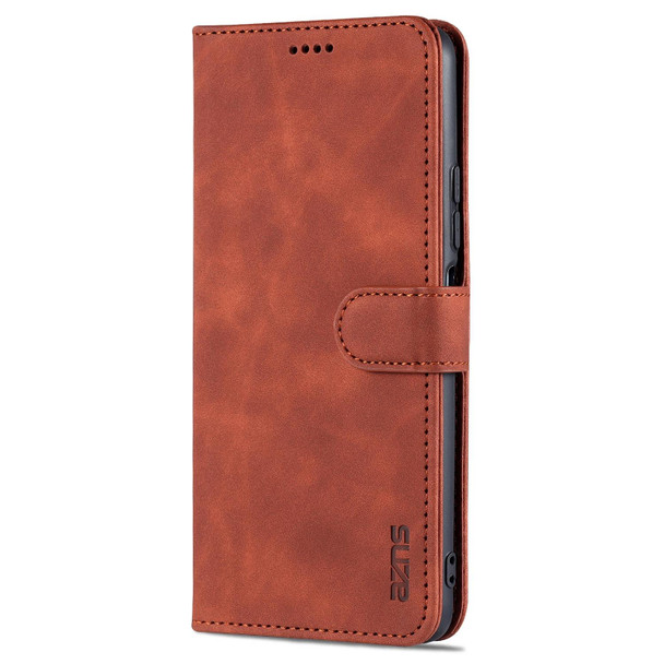 Xiaomi Redmi K40 Pro AZNS Skin Feel Calf Texture Horizontal Flip Leather Case with Card Slots & Holder & Wallet(Brown)