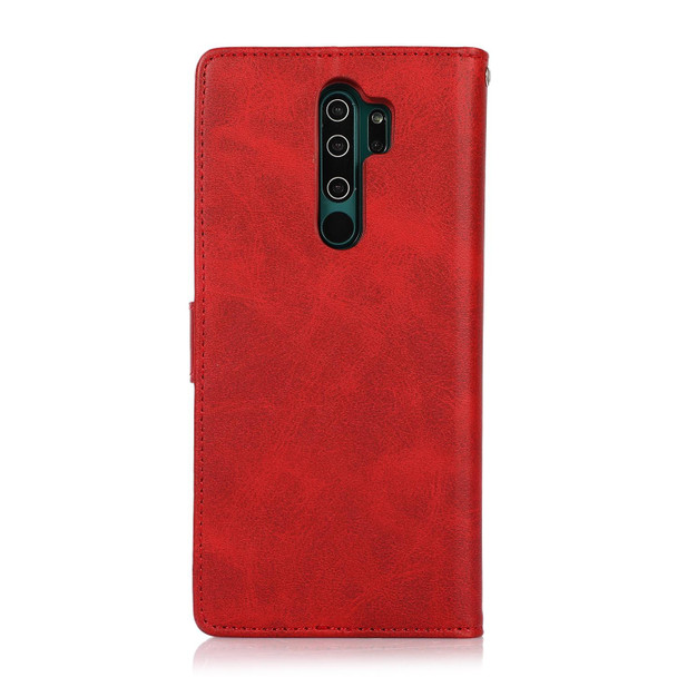 Xiaomi Redmi Note 8 Pro Calf Texture 2 in 1 Detachable Magnetic Back Cover Horizontal Flip Leather Case with Holder & Card Slots & Wallet & Photo Frame(Red)