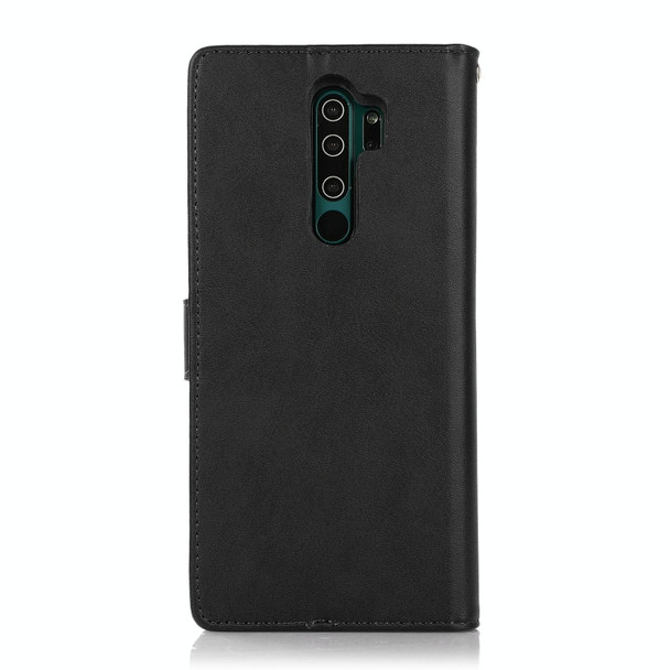Xiaomi Redmi Note 8 Pro Calf Texture 2 in 1 Detachable Magnetic Back Cover Horizontal Flip Leather Case with Holder & Card Slots & Wallet & Photo Frame(Black)