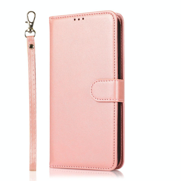 Xiaomi Redmi Note 8 Calf Texture 2 in 1 Detachable Magnetic Back Cover Horizontal Flip Leather Case with Holder & Card Slots & Wallet & Photo Frame(Rose Gold)
