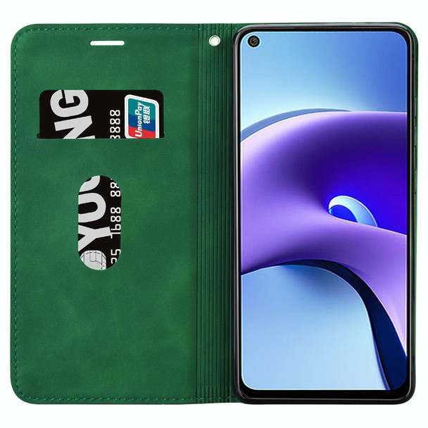 Xiaomi Redmi Note 9T Frosted Business Magnetic Horizontal Flip PU Leather Case with Holder & Card Slot & Lanyard(Green)