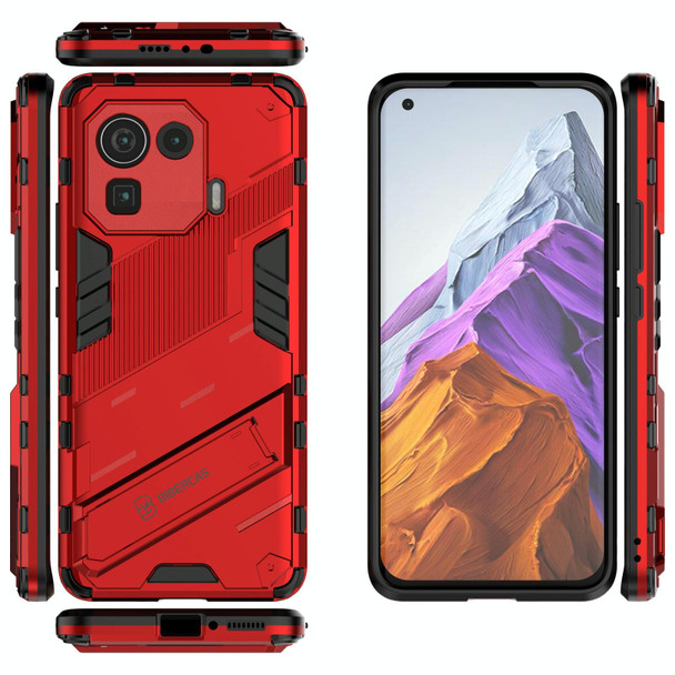 Xiaomi Mi 11 Pro Punk Armor 2 in 1 PC + TPU Shockproof Case with Invisible Holder(Red)