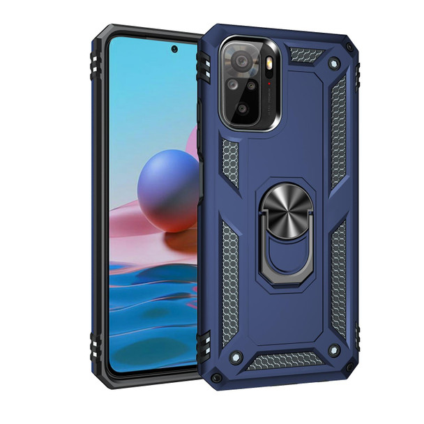 Xiaomi Redmi Note 10 / Note 10s Shockproof TPU + PC Protective Case with 360 Degree Rotating Holder(Blue)