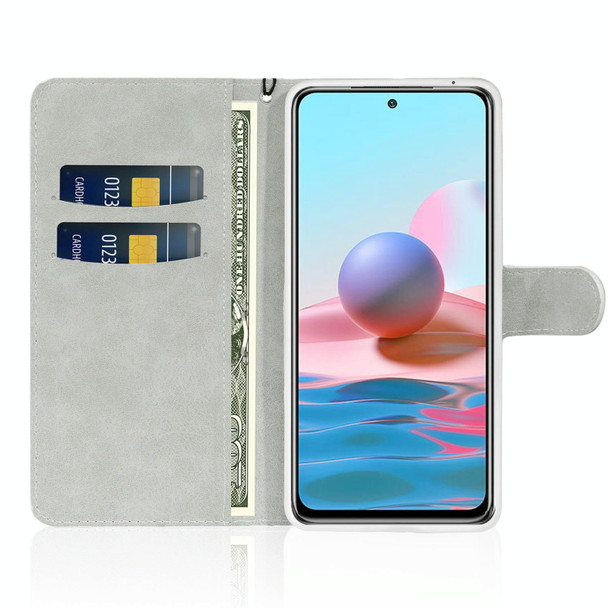 Xiaomi Redmi Note 10 4G Glitter Powder Horizontal Flip Leather Case with Card Slots & Holder & Lanyard(Silver)