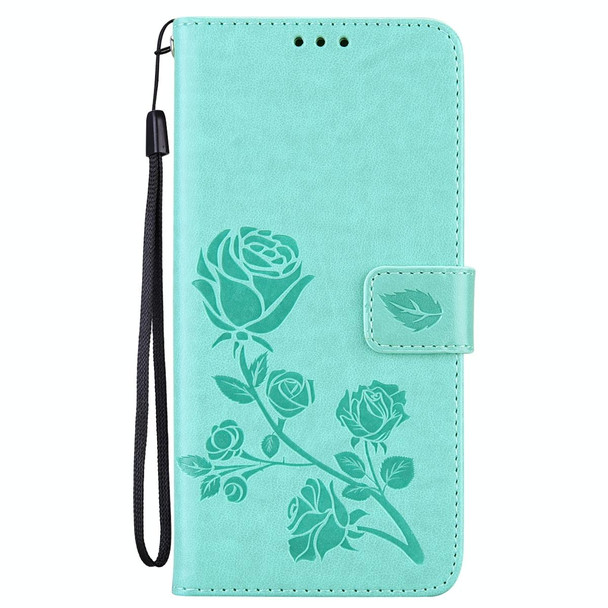 Xiaomi Redmi Note 10 Rose Embossed Horizontal Flip PU Leather Case with Holder & Card Slots & Wallet(Green)