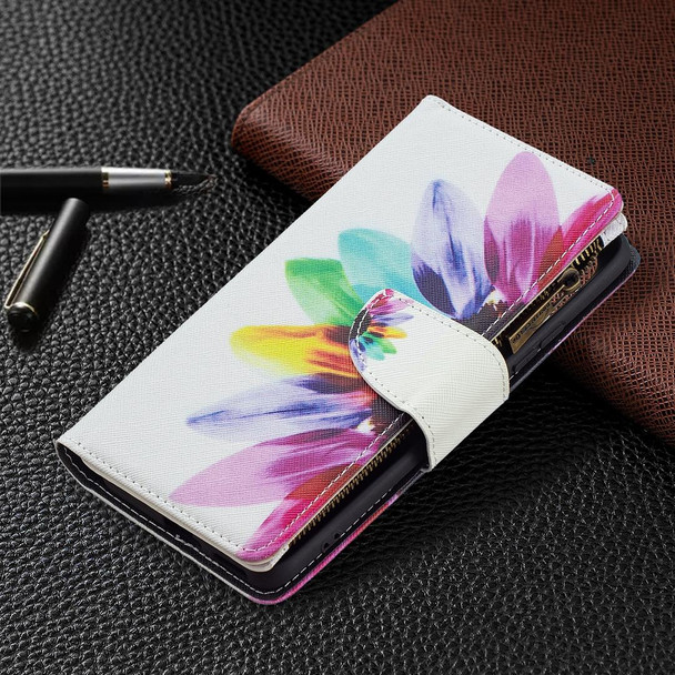 Xiaomi Mi 11i / Poco F3 / Redmi K40 / K40 Pro Colored Drawing Pattern Zipper Horizontal Flip Leather Case with Holder & Card Slots & Wallet(Sun Flower)