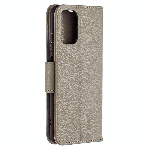 Xiaomi Redmi Note 10 4G Litchi Texture Pure Color Horizontal Flip Leather Case with Holder & Card Slots & Wallet & Lanyard(Grey)