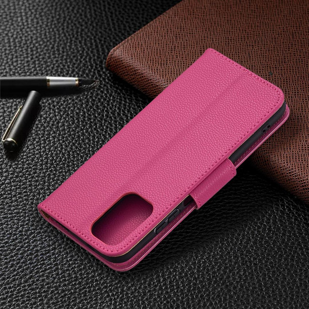 Xiaomi Redmi Note 10 4G Litchi Texture Pure Color Horizontal Flip Leather Case with Holder & Card Slots & Wallet & Lanyard(Rose Red)