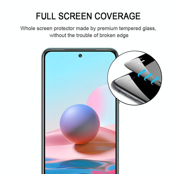 Xiaomi Redmi Note 10 (Indian Version) 25 PCS Full Glue Full Cover Screen Protector Tempered Glass Film