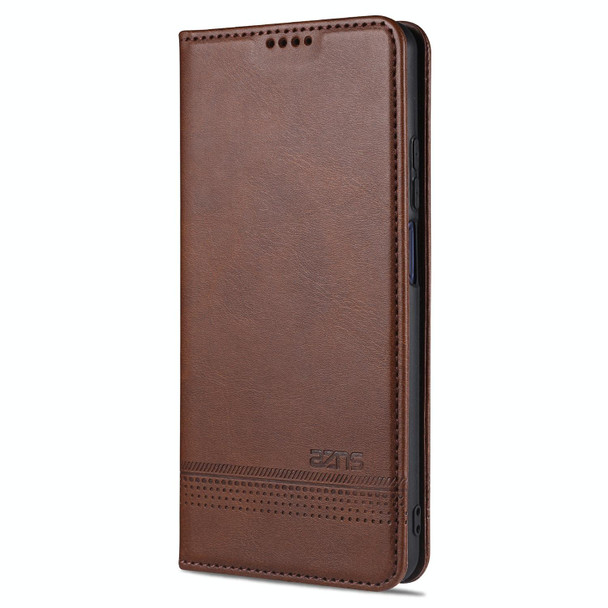 Xiaomi Mi 10T Lite 5G AZNS Magnetic Calf Texture Horizontal Flip Leather Case with Card Slots & Holder & Wallet(Dark Brown)