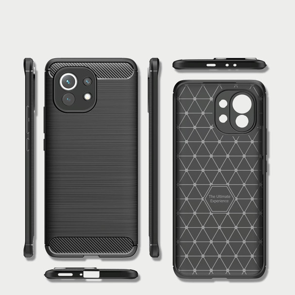 Xiaomi Mi 11 Brushed Texture Carbon Fiber TPU Case(Black)