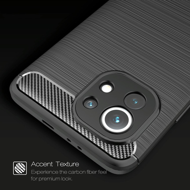 Xiaomi Mi 11 Brushed Texture Carbon Fiber TPU Case(Black)